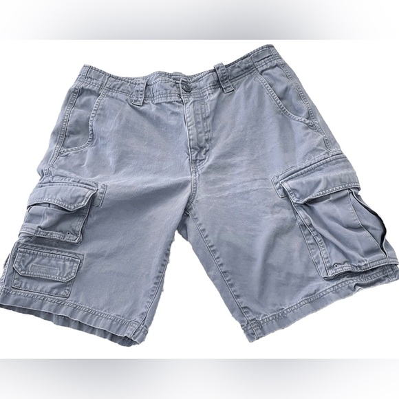 Eddie Bauer Mens 33 Cargo Shorts Gray 10” Work Shorts 100% Cotton - Picture 1 of 7